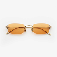 Lunettes de soleil sans monture Lmamba, design rectangulaire, métal, verres dégradés UV400, logo personnalisé, pour hommes et femmes