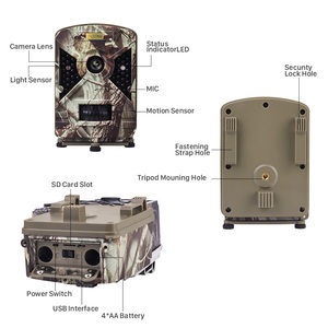 Nouvelle caméra de surveillance de la faune et de la <span class=keywords><strong>chasse</strong></span> étanche 8MP CMOS sans fil, <span class=keywords><strong>940nm</strong></span> <span class=keywords><strong>LED</strong></span> IR sans flash, alimentée par énergie solaire/batterie, vision nocturne 49-66 pieds - Product Image 4