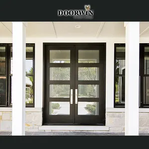 Doorwin New Design Ontario Aluminum French Door And Window Factory Direct Supplied French Aluminum Frame Glass Swing Door