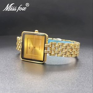 MISSFOX 2176 Orologi da <span class=keywords><strong>Donna</strong></span> Minimalisti ed Eleganti, Quadrante Quadrato Oro e <span class=keywords><strong>Nero</strong></span>, Movimento al Quarzo, per il Medio Oriente - Product Image 5