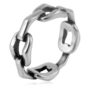 Anillo de cadena geométrico yunique, color acero, joyería de moda unisex, regalo FY28068 - Product Image 1