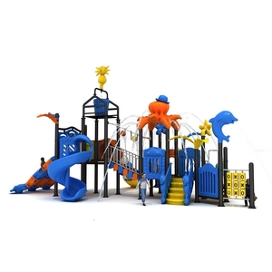Grand ensemble de jeux aquatiques pour enfants avec <span class=keywords><strong>fontaine</strong></span> à jets et toboggan en plastique, couleur et taille personnalisables, équipement de jeux extérieur - Product Image 2