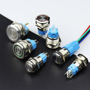 CCC CE 16/19/22/25mm 버튼 스위치 12V 24V 110V ON OFF 주도 스테인레스 스틸 황동 순간 래칭 금속 푸시 버튼 스위치 - Product Image 1