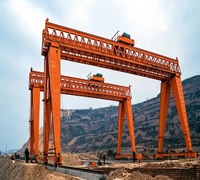 Grue portique à double poutre modèle MG montée sur rail avec palan électrique à câble métallique