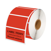 Etiquetas térmicas rectangulares de papel térmico TEDDY High de 2.25 x 1.25 pulgadas (57 x 32 mm), color naranja, 3 resistencias, rollo de 1000 hojas para códigos de barras