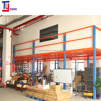Platform lantai Industrial Mezzanine, rak penyimpanan gudang baja tugas berat dengan pelacakan balok Mezzanine