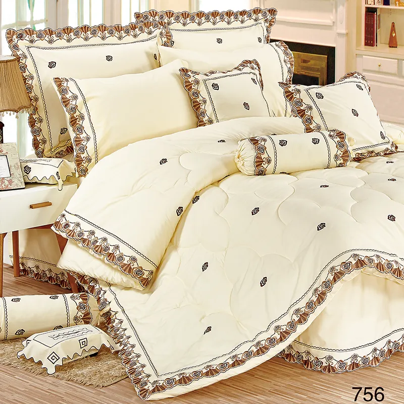 Parure de lit décorative, en dentelle brodée, polycoton, vendu en gros