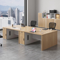 Bureau informatique moderne extensible pour un seul utilisateur avec tiroir à serrure à combinaison et armoire de rangement latérale – Table de travail pour employé de bureau à domicile