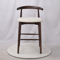 Tabourets de bar modernes en gros, tabourets de bar style ferme avec dossier incurvé, pieds en bois massif, tabourets de bar hauteur comptoir pour îlot de cuisine