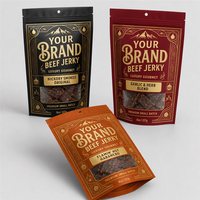Sacs d'emballage personnalisés en aluminium mat imprimé pour snacks, viande séchée, avec fermeture éclair, sachets en plastique pour bœuf séché