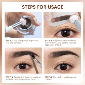 Pommade à sourcils imperméable et résistante à la transpiration, coloration naturelle, crème teintante pour sourcils, vente en gros, pommade à sourcils avec brosse - Product Image 4