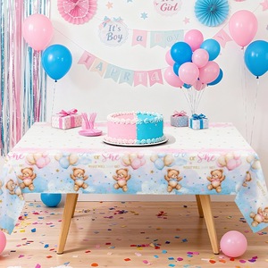 <span class=keywords><strong>Tovaglia</strong></span> in <span class=keywords><strong>Plastica</strong></span> PE Impermeabile e Antimacchia per Festa di Rivelazione del Sesso del Bambino, <span class=keywords><strong>Blu</strong></span> e Rosa - Product Image 4
