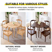 Table ronde en bois massif nordique de 80 cm, table à manger moderne et simple, table de négociation pour balcon, café ou maison