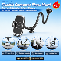 Soporte para Teléfono de Coche con Brazo Flexible, Venta al por Mayor, Brazo Largo de 14 Pulgadas con Ventosa, Antivibración para Parabrisas y Salpicadero, Logotipo Personalizado, Compatible con Todos los Smartphones