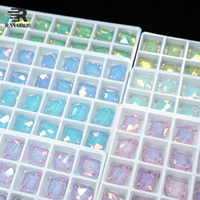 Perles en verre à dos plat Rayo Opal 10*14mm Cosmic Sew, strass en cristal qui brillent dans le noir, écologiques, pour vêtements, robes, couture DIY, vente en gros