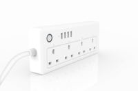 SLS UK Standard Tuya Wifi Smart Power Strip 4 prises de courant d'extension 4 ports USB fonctionne Alexa Google Assistant IP44 15A/16A