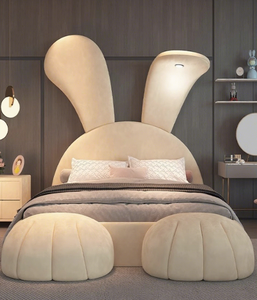 Alta qualità moderna semplice letto matrimoniale principessa forma di coniglietto per bambini ragazzi <span class=keywords><strong>e</strong></span> ragazze con tessuto di coniglio per le camere da letto dei bambini - Product Image 1