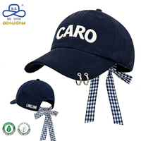 Casquettes de baseball personnalisées de qualité supérieure, petites séries, avec broderie sur mesure et nœud papillon métallique pour marque de créateur OEM
