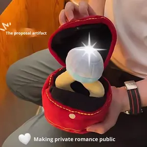 Petit livre rouge même Style diamant proposition bague ensemble Super doux en peluche ours taille géante créatif cadeau d'anniversaire petite amie - Product Image 3