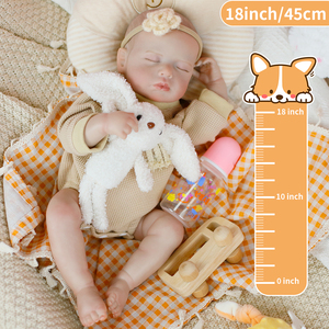 ตุ๊กตายางใหม่18นิ้ว45ซม. เหมือนจริงตุ๊กตาซิลิโคนไวนิลเบเบบี้ตุ๊กตาน่ารักวาดเส้นผมของเล่นเด็กแรกเกิดสำหรับเป็นของขวัญเด็ก - Product Image 3