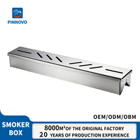 Boîte à fumage en acier inoxydable Pinnovo pour barbecue à gaz extérieur avec couvercle à charnières, accessoires de barbecue, facile à nettoyer et universelle