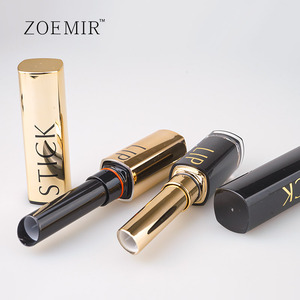 Envase de Lujo para Lápiz Labial, Color Negro Dorado, Cuadrado, 8mm de Diámetro Interior, Personalizable con Logotipo, Plástico, para Bálsamo Labial - Product Image 2