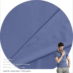 Örnek sipariş yaz 23% Spandex 77% naylon ücretsiz kesim hızlı kurutma için soğuk spor Yoga kumaş spor T-shirt kumaş