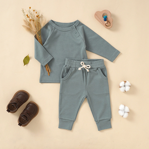 Ensembles <span class=keywords><strong>de</strong></span> pyjamas à manches longues pour bébés nouveau-nés Printemps Automne Vêtements en <span class=keywords><strong>tricot</strong></span> pour enfants <span class=keywords><strong>Tenues</strong></span> pour garçons et filles - Product Image 3