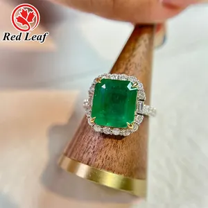Redleaf Ring Jewelry 14K 18K White Gold Natural Emerald Gemstone Rings Engagement Christmas women natural Emerald gift