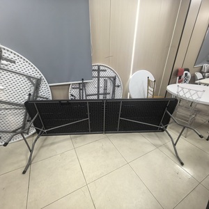 Table pliante rectangulaire en plastique HDPE noir de 8 pieds, durable et économique, pour les événements extérieurs - Product Image 2