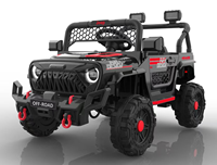 Voiture électrique 12V 4x4 pour enfants, 2 places, tout-terrain, avec télécommande, lumières LED, musique et portes ouvrables