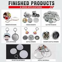 Machine professionnelle manuelle rotative dorée pour la fabrication de badges de 58 mm - Presse à badges en aluminium haute précision, 100 fournitures pour loisirs créatifs