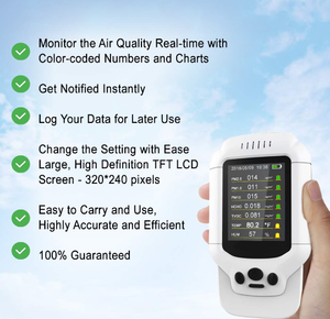 เครื่องวิเคราะห์อากาศ PM2.5 แบบพกพา เครื่องเก็บตัวอย่าง PM10 ใช้พลังงาน USB แบตเตอรี่แบบชาร์จได้ 1500mAh สำหรับใช้งานกลางแจ้ง ในบ้าน คุณภาพอากาศภายในอาคาร ได้รับการรับรองมาตรฐาน RoHS - Product Image 4