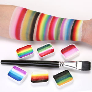 Ensemble de maquillage professionnel Halloween Cosplay couleur personnalisée arc-en-ciel UV néon lueur lumière noire peinture pour le visage et le corps avec brosse en éventail - Product Image 4