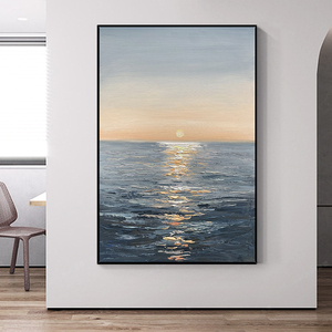 Arte Original de Alta Calidad, 100% Pintado a Mano, Arte Contemporáneo de Paisaje Oceánico, Cuadro en Lienzo con Función para Colgar, Pintura <span class=keywords><strong>al</strong></span> Óleo - Product Image 1