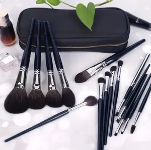 2020 Latest 15 pcs Natural Hair Makeup Brush Set Professional Artists Make Up Brushes Sample PU bag packing