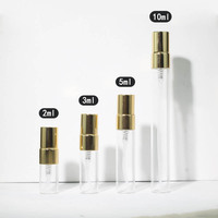 Vente en gros de flacons en verre fins noirs de 2 ml, 3 ml, 5 ml, 10 ml, avec bouchon à vis, vaporisateur de parfum