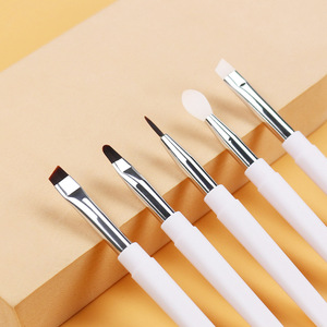 Ensemble de pinceaux pour eye-liner ultra-mince biseauté, kit de maquillage portable blanc, cache-poussière <span class=keywords><strong>transparent</strong></span> pour <span class=keywords><strong>crayon</strong></span> à sourcils à face unique - Product Image 3