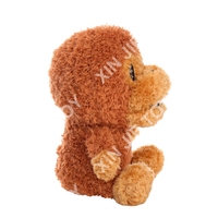 Peluche singe de bonne qualité, sur mesure, avec yeux brodés, jouet en peluche doux, singe brun, animal en peluche