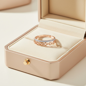 Hong Kong Supplier Minimalist Hand <b>Crafted</b> Elegant Stackable <b>Ring</b> Jewelry Real Natural Diamond 18K Solid Rose Gold Shiny <b>Ring</b> - Product Image 1