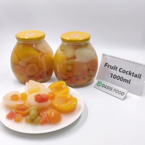 Alta calidad 280g/530G sabroso cóctel fresco enlatado jarabe de frutas tropicales mixtas hecho con agua de China con piña cereza melocotón - Product Image 3