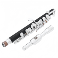 Professional Bakelite Silver-plated C Tone Piccolo Flute WoodWind Instrument Junior Split E High Grade ABS Body with Hard case