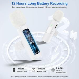 <span class=keywords><strong>Professionale</strong></span> senza fili Mini <span class=keywords><strong>Lavalier</strong></span> risvolto <span class=keywords><strong>microfono</strong></span> per iPhone Android per il tipo C YouTube registrazione Video K9 Noise - Product Image 2