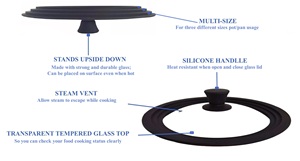 <span class=keywords><strong>Tapa</strong></span> de vidrio con borde de silicona Universal de varios tamaños de 28/<span class=keywords><strong>20</strong></span>/32 <span class=keywords><strong>cm</strong></span> para sartén, cubierta de sartén, piezas de utensilios de cocina - Product Image 6