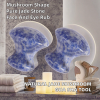 Pierre de massage naturelle en forme de champignon à taches bleues pour le corps, les yeux et le visage, Gua Sha, Pierre à points bleus