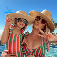 OEM Impression numérique Maillot de bain pour filles et maman Conception à volants Maillot de bain parent-enfant Vêtements de plage pour la famille personnalisés