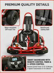 Kart électrique monoplace pour piste carrée, course, vitesse, drift, moteur double brushless 350W, capacité de charge 130kg, propulsion arrière - Product Image 6