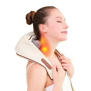 Masajeador eléctrico inalámbrico 3D más vendido para cuello y espalda Relax Shiatsu profesional Shiatsu masajeador inalámbrico para cuello y hombros