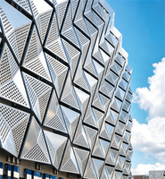 Mur-rideau en aluminium pour villa et hôtel moderne, panneaux métalliques 3D avec décoration de façade et dimensions personnalisées