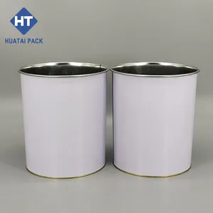 Ambalaj boya/mum/mürekkepler için kullanılan kapaklı yüksek kaliteli boş 1L yuvarlak metal teneke kutular